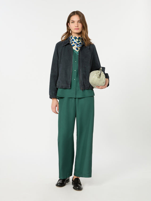 max mara loose shirt in habotai silk for women
