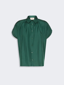 Loose Shirt In Habotai Silk for Women - Dark Green - Max Mara UAE