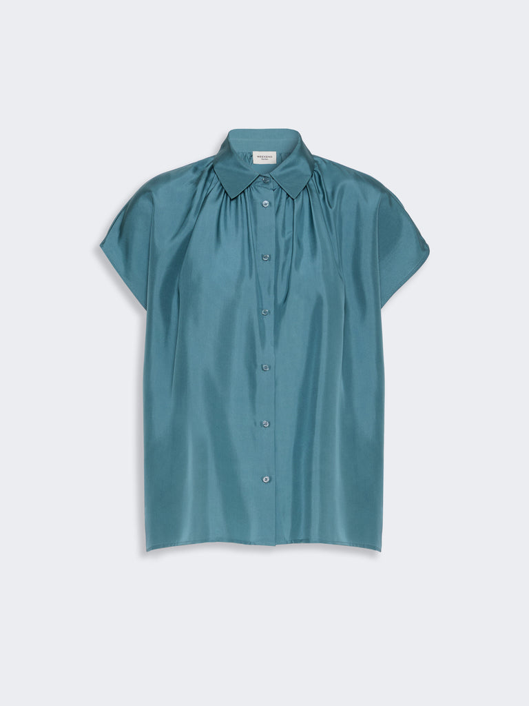 max mara loose shirt in habotai silk