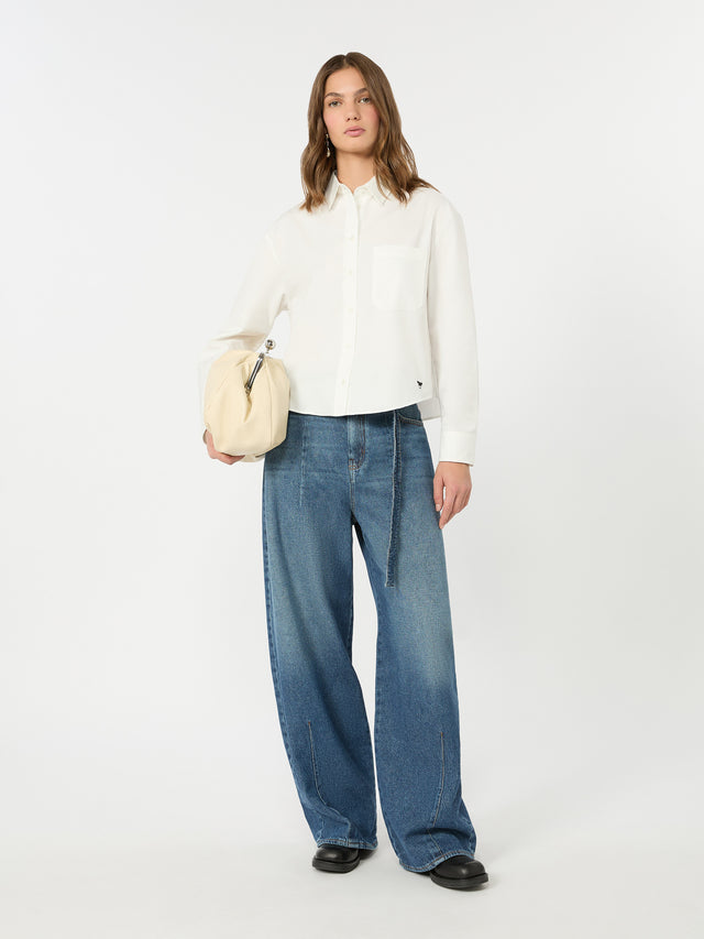 Cotton Oxford Shirt for Women - White - Max Mara UAE