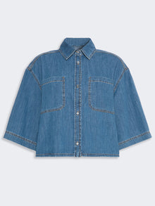 Boxy Denim Shirt for Women - Navy - Max Mara UAE