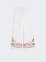 Cotton Bull Trousers for Women - White - Max Mara UAE