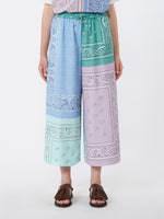 max mara printed cotton poplin trousers for women