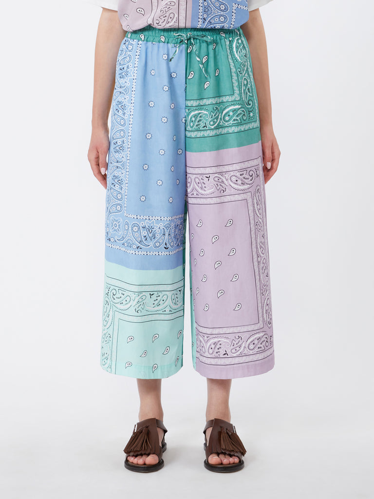 max mara printed cotton poplin trousers