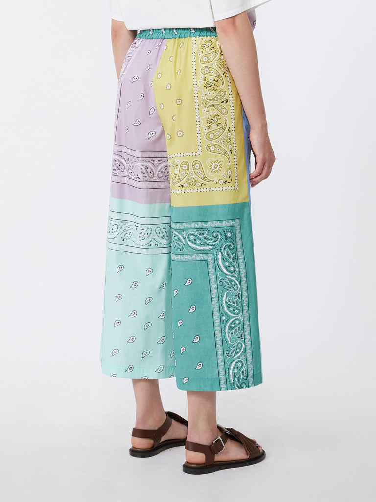 max mara printed cotton poplin trousers