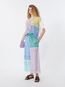 max mara printed cotton poplin trousers for women