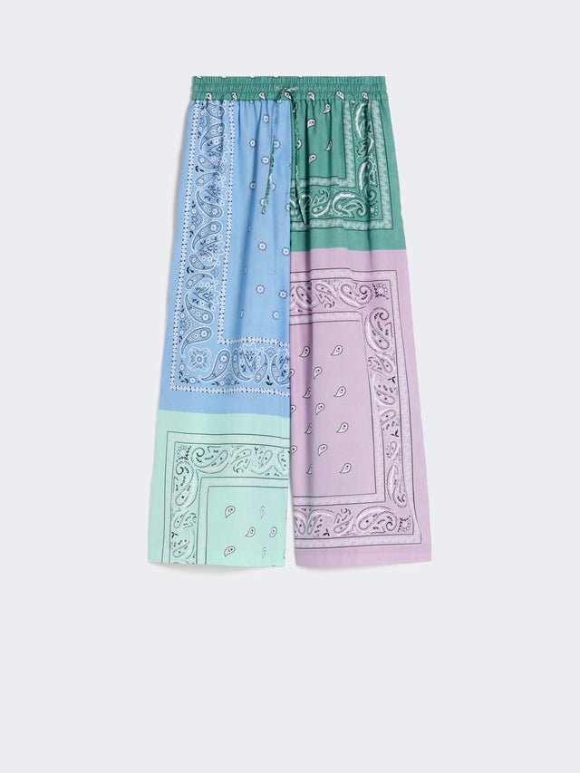 max mara printed cotton poplin trousers for women
