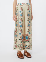 Printed Silk Twill Trousers for Women - Ivory - Max Mara UAE