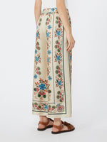 Printed Silk Twill Trousers for Women - Ivory - Max Mara UAE