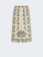 Printed Silk Twill Trousers for Women - Ivory - Max Mara UAE
