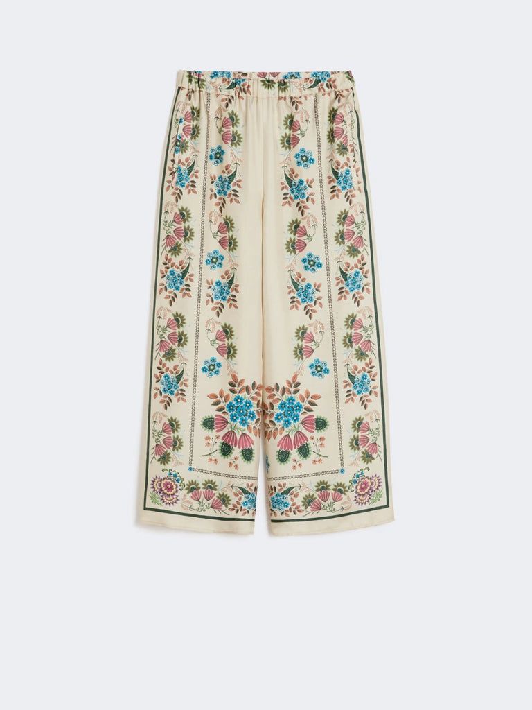 max mara printed silk twill trousers