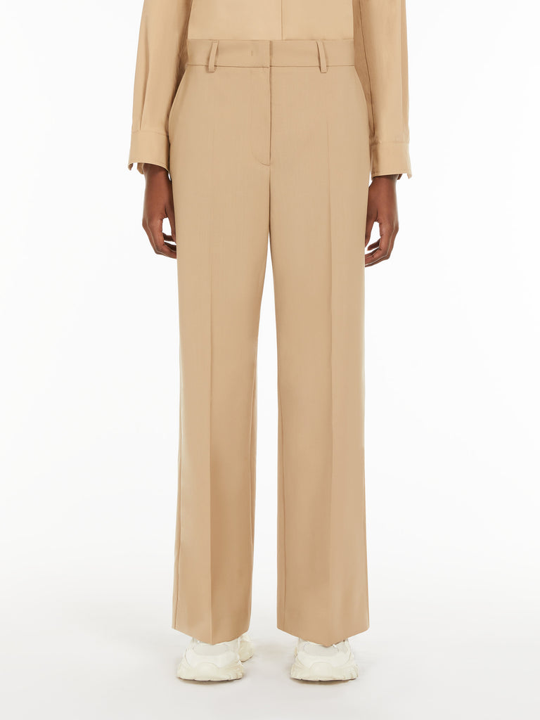 max mara wool canvas palazzo trousers