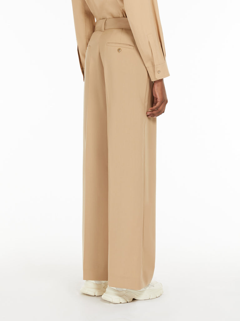 max mara wool canvas palazzo trousers
