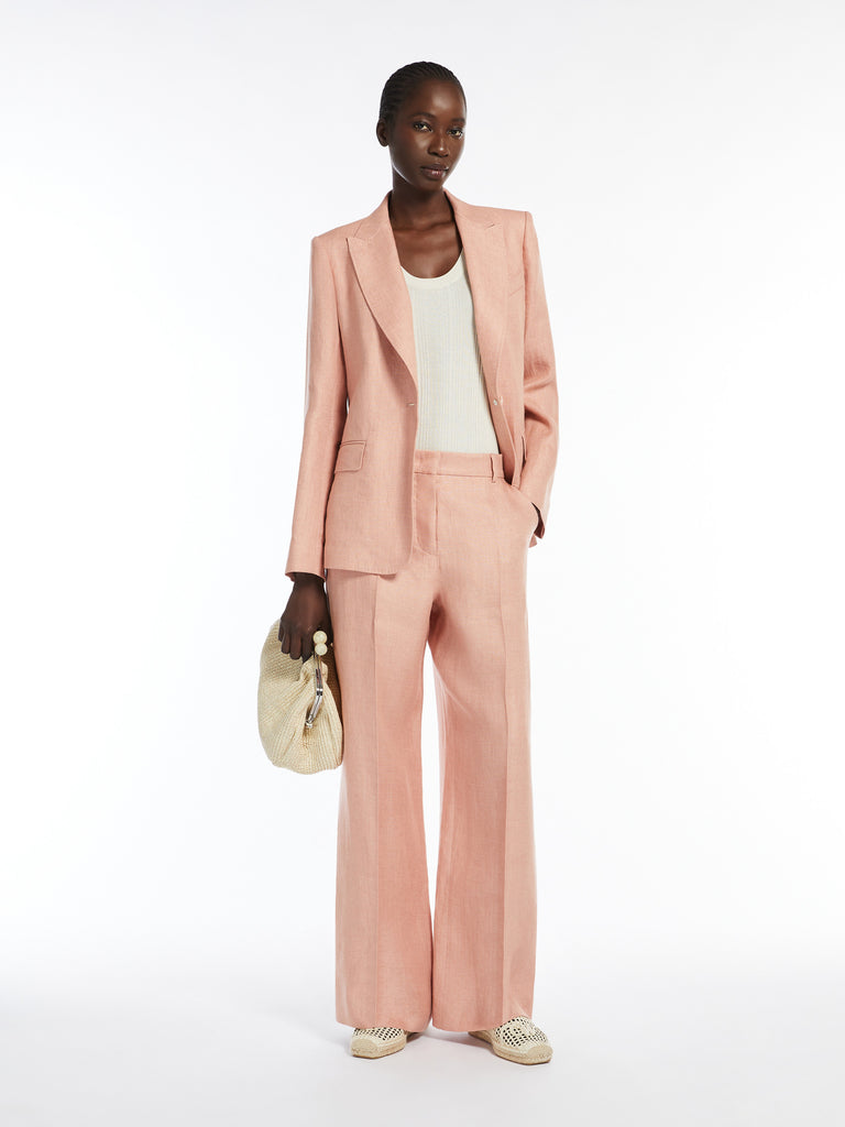 max mara linen canvas trousers