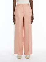 Linen Canvas Trousers for Women - Pink - Max Mara UAE