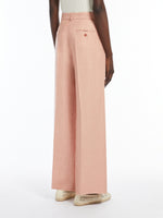 Linen Canvas Trousers for Women - Pink - Max Mara UAE