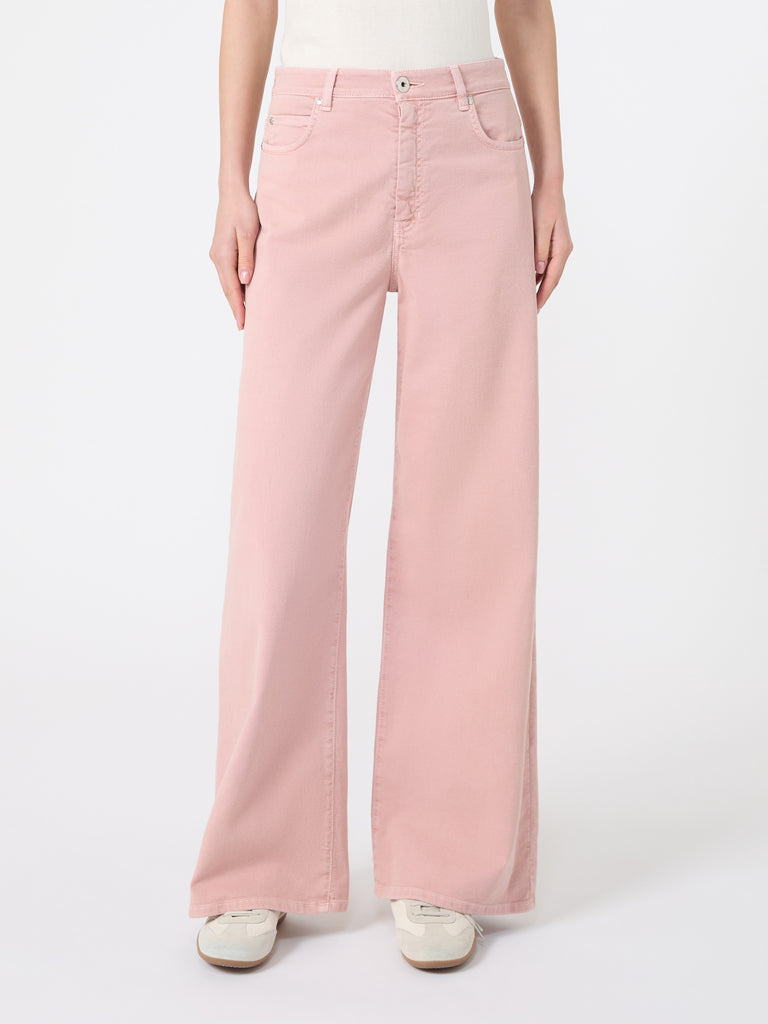 max mara cotton drill wide-leg trousers