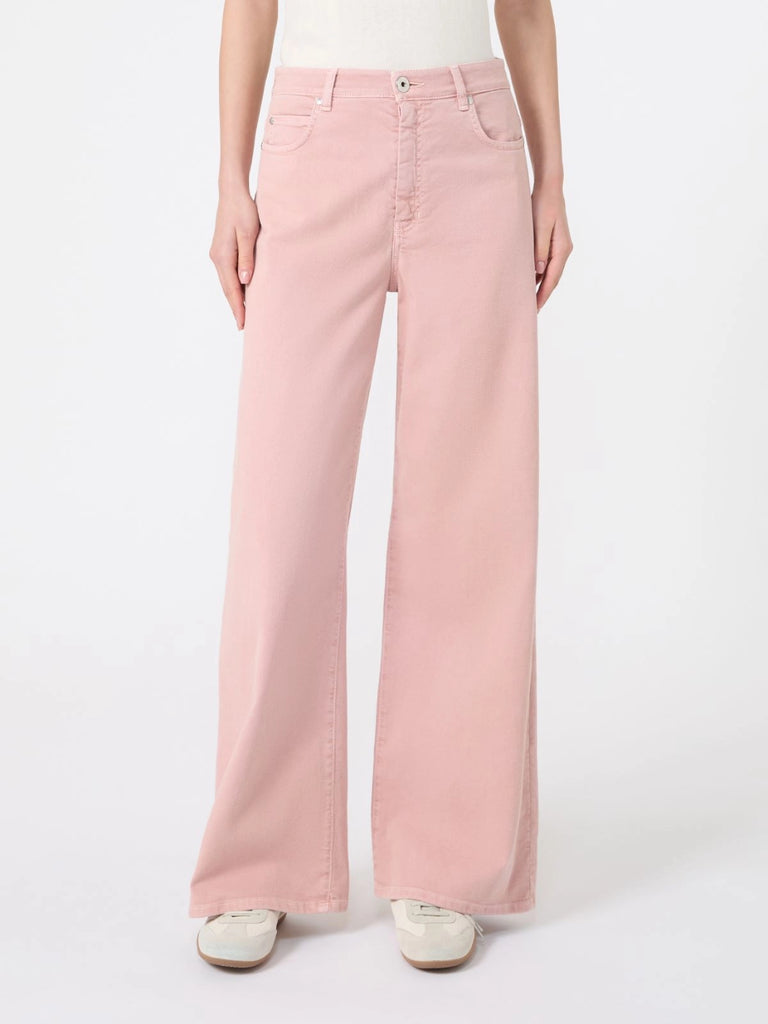 max mara cotton drill wide-leg trousers