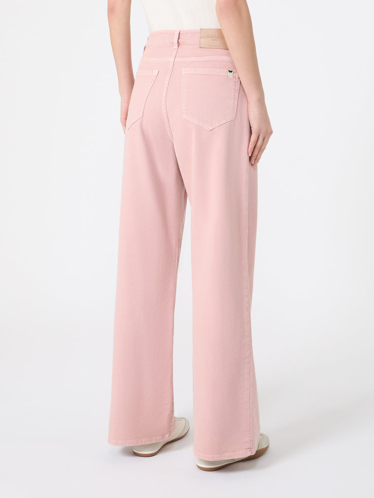 max mara cotton drill wide-leg trousers