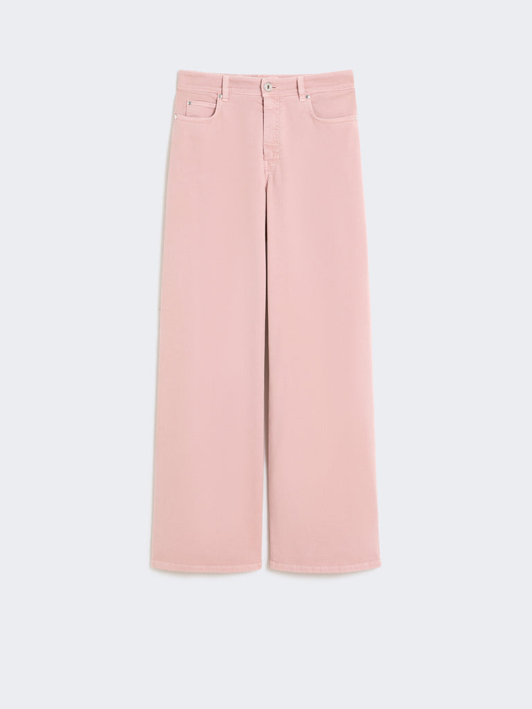 max mara cotton drill wide-leg trousers