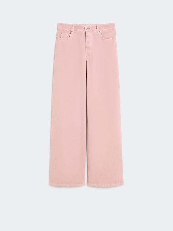 max mara cotton drill wide-leg trousers for women