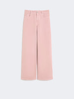 max mara cotton drill wide-leg trousers for women