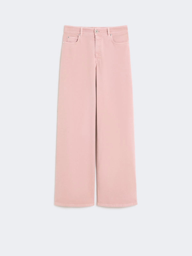 max mara cotton drill wide-leg trousers
