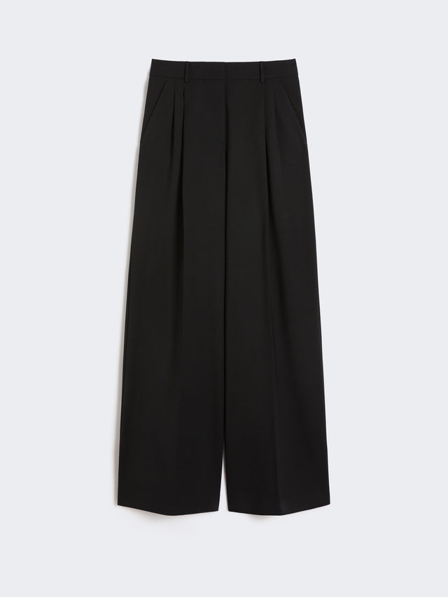 Wool-Blend Trousers for Women - Black - Max Mara UAE