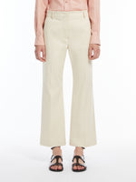 Stretch Gabardine Flared Trousers for Women - Ivory - Max Mara UAE