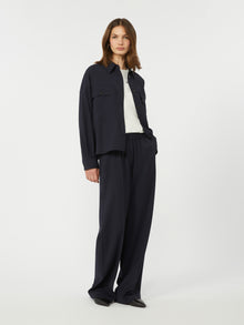 Pure Woollen Cloth Trousers for Women - Navy - Max Mara UAE