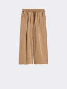 Cotton Rasetto Trousers for Women - Earth - Max Mara UAE