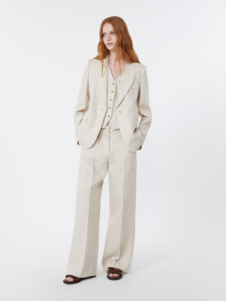 max mara linen canvas trousers