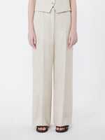 max mara linen canvas trousers for women