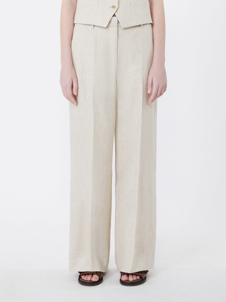 max mara linen canvas trousers