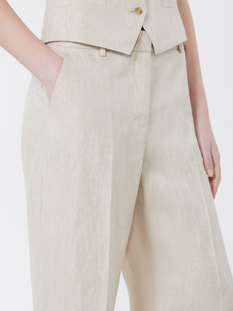 max mara linen canvas trousers