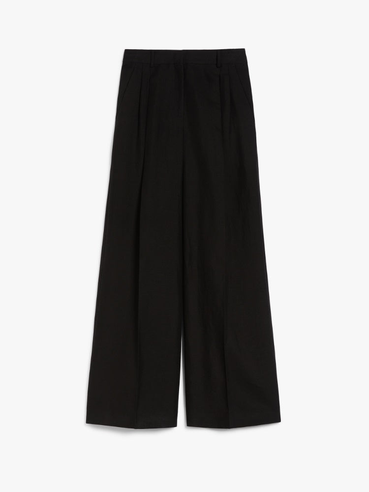 Viscose and linen wide trousers