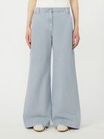 max mara cotton canvas wide-leg trousers for women