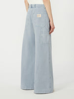 max mara cotton canvas wide-leg trousers for women
