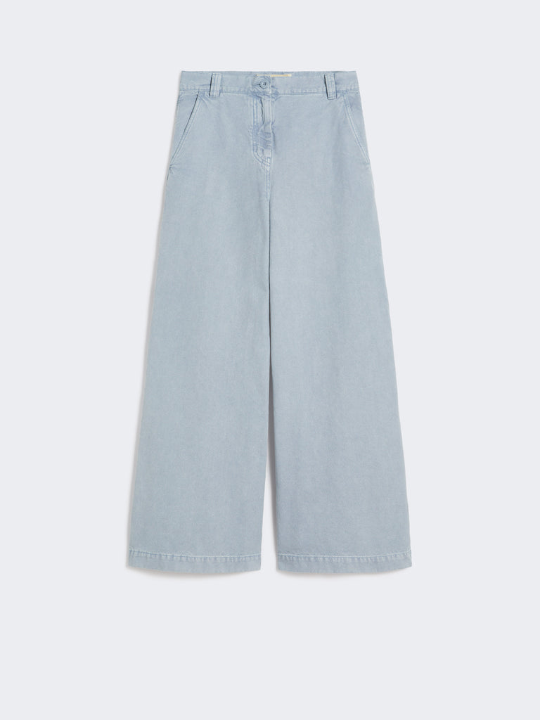 max mara cotton canvas wide-leg trousers