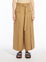 max mara cotton and linen basketweave trousers for women