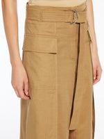 max mara cotton and linen basketweave trousers for women