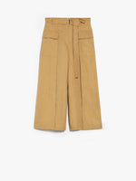 max mara cotton and linen basketweave trousers for women