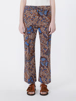 max mara printed basketweave cotton trousers for women
