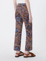 max mara printed basketweave cotton trousers for women