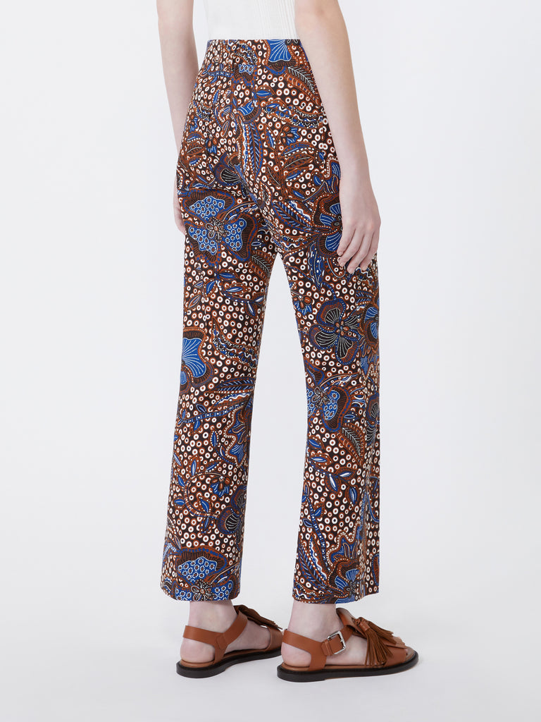 max mara printed basketweave cotton trousers