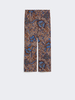 max mara printed basketweave cotton trousers for women