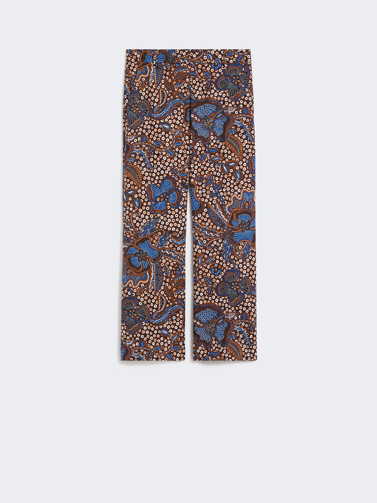 max mara printed basketweave cotton trousers