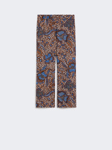 max mara printed basketweave cotton trousers for women