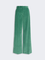 Cotton Velvet Trousers for Women - Green - Max Mara UAE