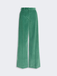 Cotton Velvet Trousers for Women - Green - Max Mara UAE